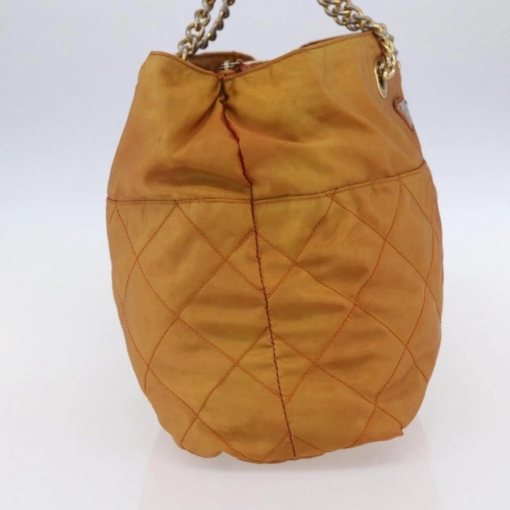 PRADA Chain Shoulder Bag Nylon Orange Gold - Picture 5 of 16